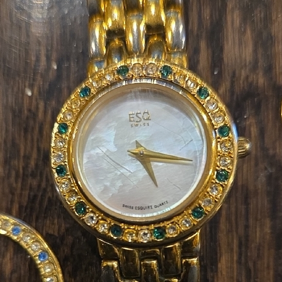 ESQ Gold and Green Women's Watch - Picture 1 of 3